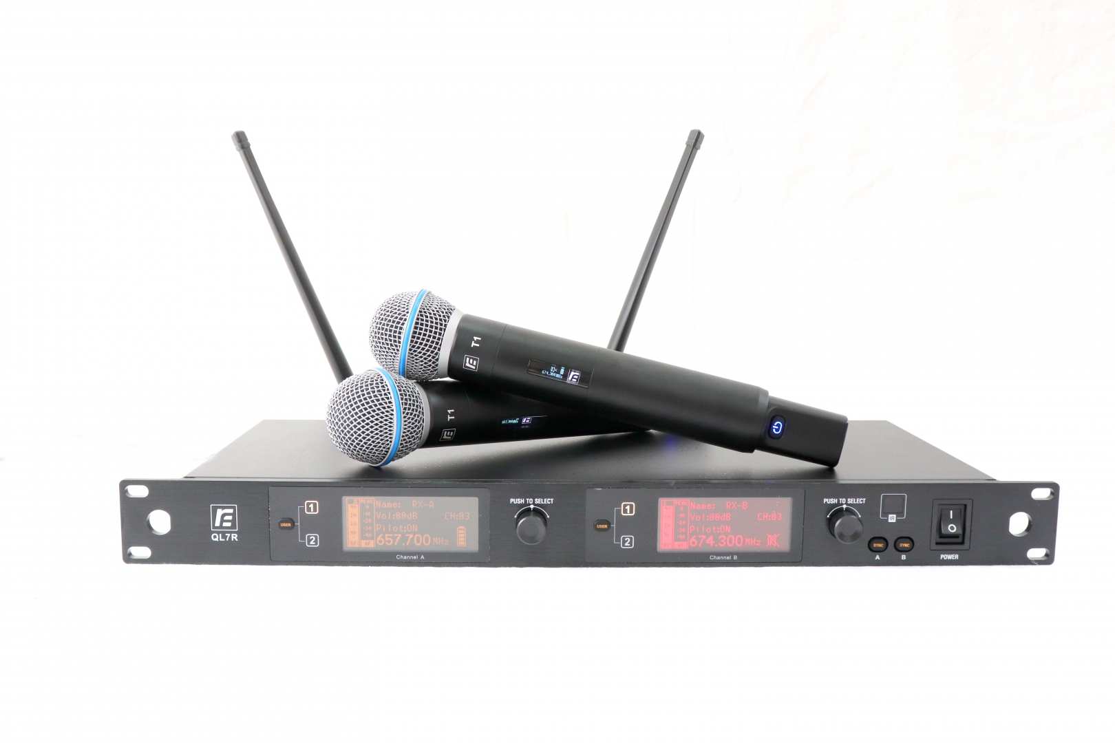 RFIntell QL7R/T1-B 720,500-754,000 МГц 2-канальная радиосистема с 2-мя ручными микрофонами в Астрахани